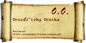 Orszáczky Orsika névjegykártya